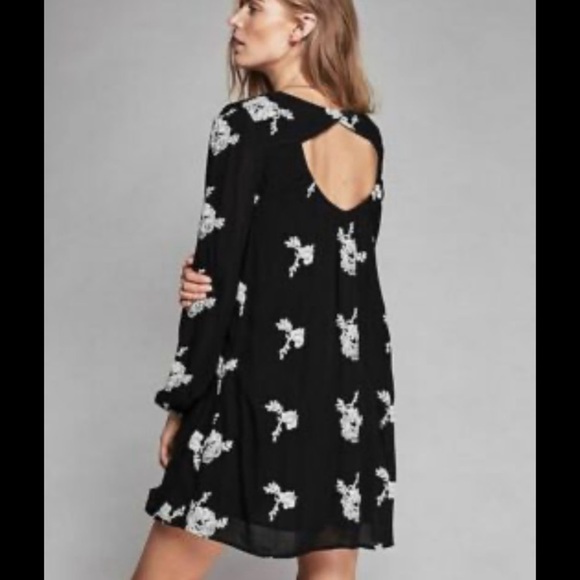 Free People Black and White Bishop Sleeve Sundress - Picture 2 of 13